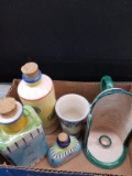 Box Lot- Decorative Bottles and Jar