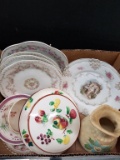 Box Lot- Assorted Dishes-Bavarian Dessert Plates & Condiment Bowl