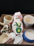 Box Lot- Assorted Ceramic Planters & Fruit Molds