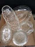 Box Lot- Assorted Glass Relish Dishes