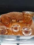 Box Lot- Amber Goblets