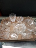 Box Lot- Glass Serving Dishes & Candle Holders
