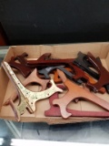 Box Lot- Assorted Wooden Plate Holders
