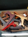 Box Lot- Assorted Wooden Plate Holders