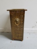 Copper Lion Head Umbrella Stand