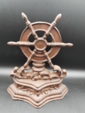 Metal Ship Wheel Door Stop