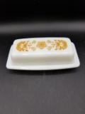 Vintage 1970's Butterfly Gold Pyrex Butter Dish