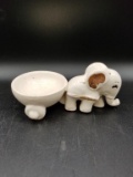 Vintage Ceramic Elephant Trinket Dish