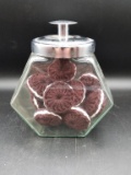 Vintage Hand Crochet Oreos in Glass Cookie Jar