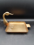 Brass Swan Ashtray