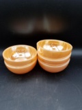 5 Fire King Peach Luster Bowls