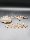 Metal Deer Wall Hook, Bird Wall Hook and Soap Dish