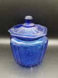 Cobalt Blue Biscuit Cookie Jar