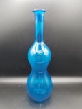 Tall Decorative Blue Glass Vase