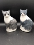 2 1980's NS Gustin Ceramic Cat Figurines