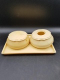 Celluloid Dresser Set With Tray