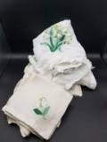 Hand Embroidered 4 Table Cloths & 13 Napkins