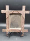 Decorative Wood Frame With Tin Type Picture