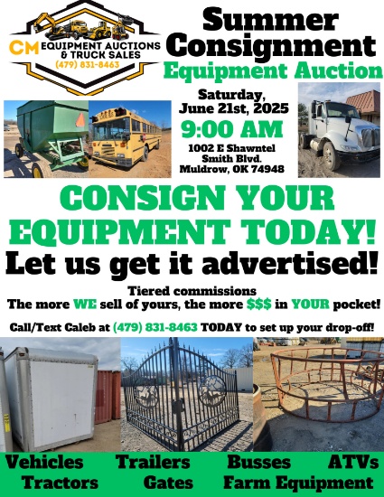 Summer Consignment Equipment Auction