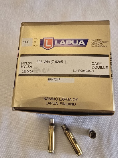 Lapua 308 Winchester Brass 100/boix