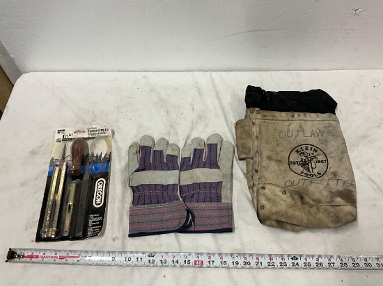 Chain Sharpener, Klein Bag, Gloves