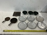Cast Iron Pans, Steel Bowls, Serving Plates