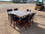 Large Tall Table with 6 Chairs
