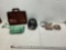Harley Davidson Hard Hat, Leather Bag , Rock