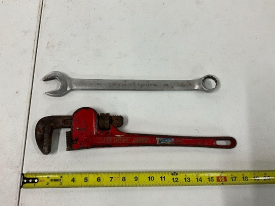 Proto 1-1/8in Wrench , 18in Pipe Wrench