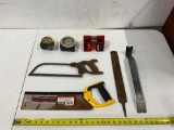 Hand Saws, Tape Measures, File, Pry Bar