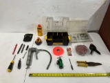 Grease Gun, Sanding Discs, Tools