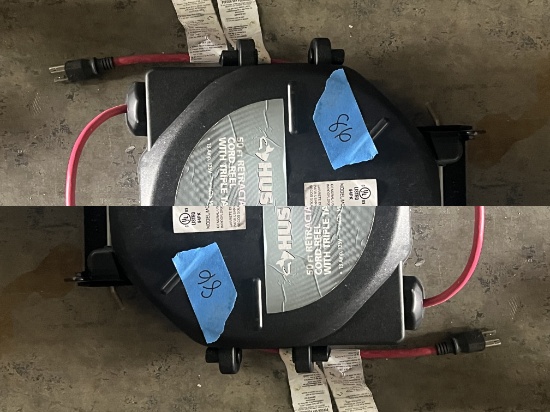 Husky 50ft Retractable cord reel with triple tap