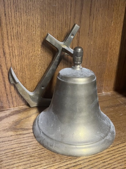 Large brass anchor bell