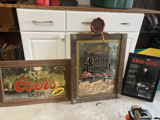 (3) Mirrored bar advertising signs