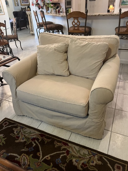 Oversized Slipcovered Chair