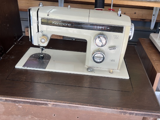 Light Green Kenmore Sewing Machine in Table