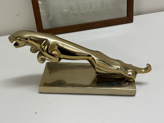 Jaguar Logo Sculpture and Etched Glass
