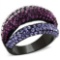 Trendy .23ct Gemstone 3 Row Open Ring