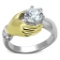 14k Gold Pl. Round 1.28ct White Sapphire Ring