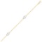 14k Two-tone Gold Entwined Heart Stationed Anklet