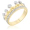 18k Gold-pl .21ct White Sapphire Crown Ring