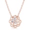 Rose Goldpl. 1.28ct White Topaz Flower Necklace