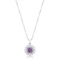 Round 3.28ct Amethyst & White Topaz Halo Necklace
