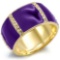 Gold-plated .08ct White Topaz & Purple Epoxy Ring