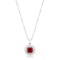 Round 3.28ct Ruby & White Topaz Halo Necklace