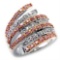 Round .87ct Pink & White Topaz Cocktail Ring