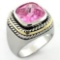 Beautiful 1.30ct Rose Topaz Stadium Ring