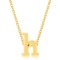 Gold Tone Initial Small Letter H Necklace