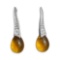Chic .19ct White Sapphire & Citrine Drop Earrings