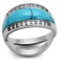 Classy .27ct White Topaz & Turquoise Cocktail Ring